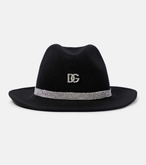 Фетровая шляпа из натуральной шерсти с декором dg , черный Dolce&Gabbana