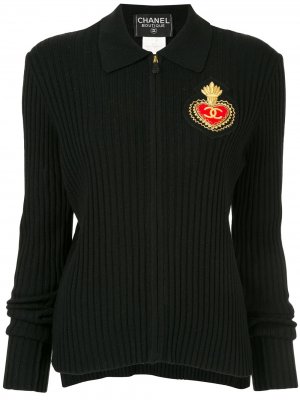 Рубашка-поло 1996 на молнии Chanel Pre-Owned. Цвет: черный