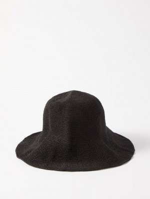 Плетеная шляпа из бумажно-соломенной ткани Toteme, черный Totême