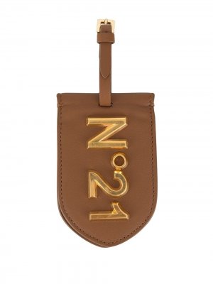 Картхолдер с металлическим логотипом Nº21. Цвет: коричневый