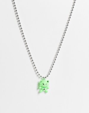 Ожерелье-цепочка с подвеской в виде персонажа аниме Пиклз зеленого цвета -Зеленый цвет ASOS DESIGN