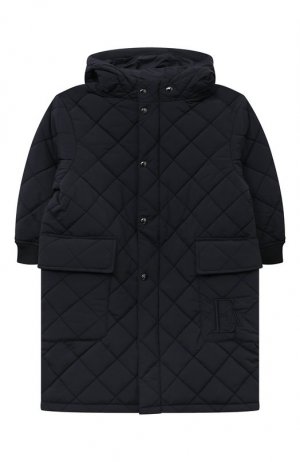 Утепленное пальто Emporio Armani. Цвет: синий