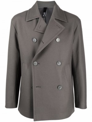 Короткое двубортное пальто Hevo. Цвет: серый