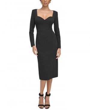 Женское платье-футляр с длинными рукавами , черный Calvin Klein