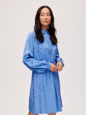 Платье-рубашка стандартного кроя , синий Selected Femme