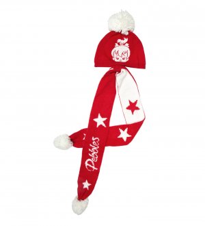Комплект (шапка+шарф) для маленькой девочки Original Marines. Цвет: красный
