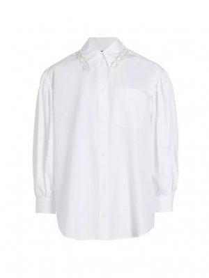 Рубашка с объемными рукавами из искусственного жемчуга , цвет white pearl Simone Rocha
