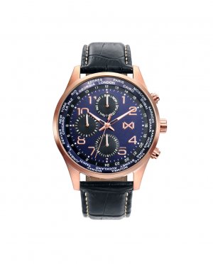 Многофункциональные мужские часы Mission hc7121-37 из стали и кожи с ремешком , черный Mark Maddox