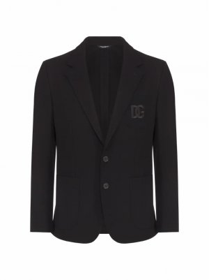 Однобортный пиджак с логотипом Dolce&Gabbana