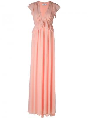 Вечернее платье с рюшами MSGM. Цвет: розовый и фиолетовый