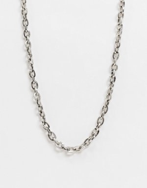 Серебристое ожерелье с овальными звеньями -Серебряный Icon Brand