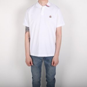 Рубашка-поло с коротким рукавом логотипом RWB, белая 8A00030899UR001 Moncler