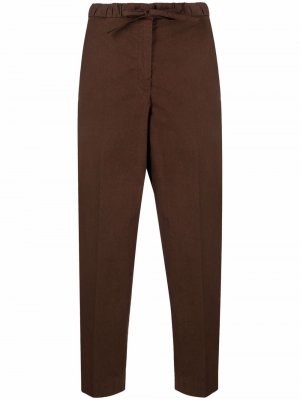 Укороченные брюки с кулиской Jil Sander. Цвет: коричневый