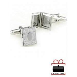 Запонки серебряный CUFF-LINKS. Цвет: серебристый