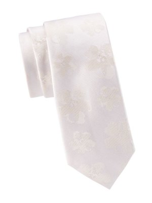Шелковый жаккардовый галстук Berel Magnolia , цвет Cream Ted Baker London