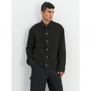 Джинсовая куртка , демисезон/лето, силуэт прямой, карманы, манжеты, размер M, черный GATE31. Цвет: черный