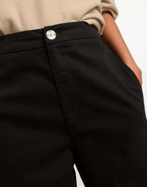 Черные брюки-чиносы ASOS. Цвет: черный