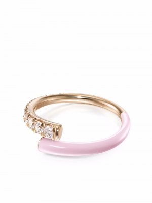Кольцо Lola из розового золота с эмалью и бриллиантами Melissa Kaye. Цвет: розовый