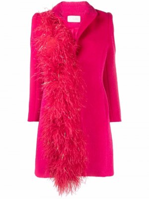Шерстяное пальто с перьями Loulou. Цвет: розовый