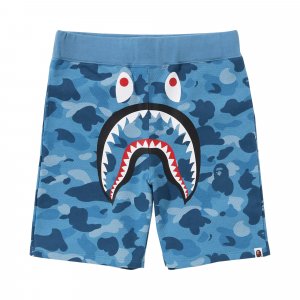 Спортивные шорты BAPE Honeycomb Camo Shark, синие A BATHING APE