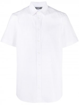 Рубашка с короткими рукавами и логотипом Moschino. Цвет: белый