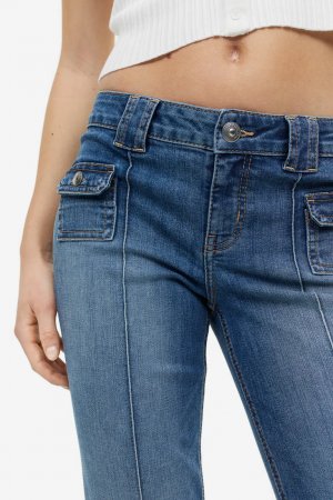 Расклешенные джинсы с низким карго , синий H&M