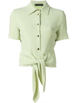 Блузка с завязкой из крепдешина Jean Louis Scherrer Vintage. Цвет: зелёный