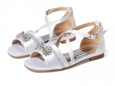 Сандалии Kids Whitney Bow Jewel Toe Sandal (Little Kid/Big Kid), белый Badgley Mischka