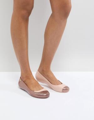 Туфли на плоской подошве с блестками Vivienne Westwood For Melissa. Цвет: розовый