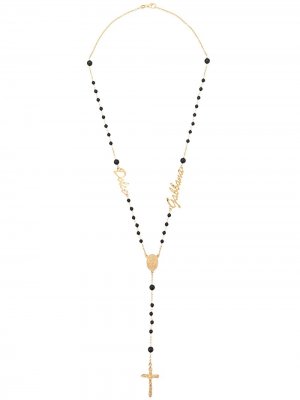 Колье с кулоном в форме креста Dolce & Gabbana. Цвет: золотистый