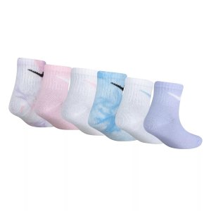 Набор из 6 носков для малышей и девочек, окрашенных в галстук, до щиколотки Nike