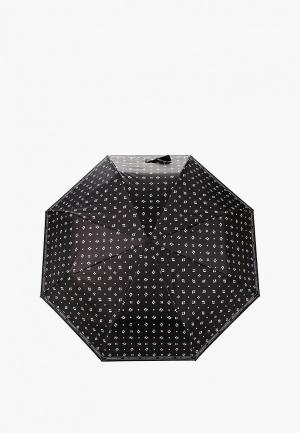 Зонт складной Karl Lagerfeld IKONIK. Цвет: черный