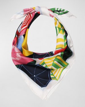 Квадратный шелковый шарф с зонтиком kate spade new york