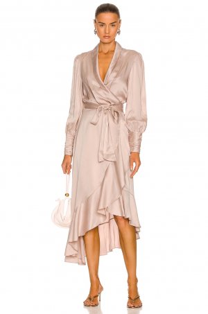 Платье миди Silk Wrap, цвет Petal Zimmermann