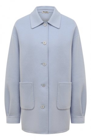 Шерстяная куртка Miu. Цвет: голубой
