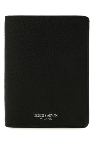 Кожаная обложка для паспорта Giorgio Armani. Цвет: чёрный