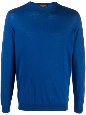 Однотонный свитер Roberto Collina. Цвет: синий