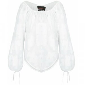 Блуза , открытые плечи, флористический принт, размер 40, белый Collection Privee?. Цвет: белый