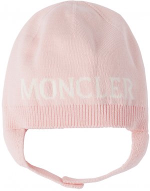 Темно-синяя шапка с логотипом Baby Moncler Enfant