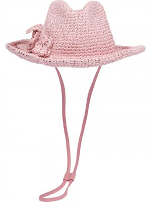 Шляпа с цветочной аппликацией Miu. Цвет: розовый