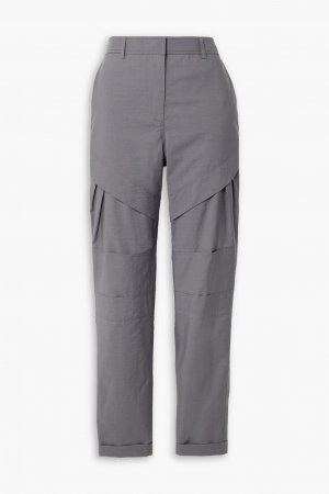 Многослойные зауженные брюки из смесового хлопка со складками LOEWE, серый Loewe