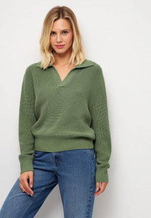 Пуловер Sela. Цвет: зеленый