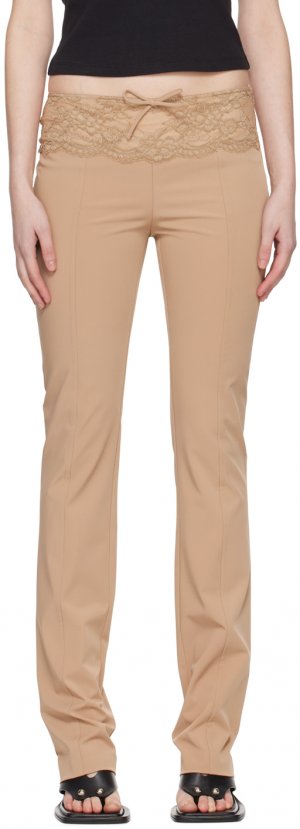 Серо-коричневые узкие брюки Blumarine