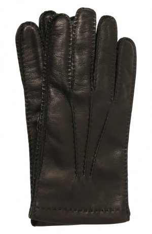 Кожаные перчатки Prada. Цвет: чёрный