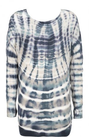 Удлиненный пуловер с контрастным принтом Raquel Allegra. Цвет: голубой