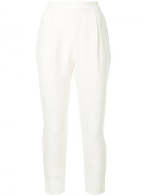 Укороченные брюки с высокой талией Estnation. Цвет: белый