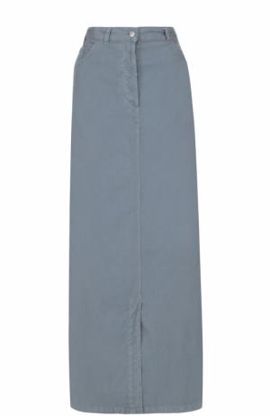 Юбка-макси с разрезами и карманами Dries Van Noten. Цвет: голубой