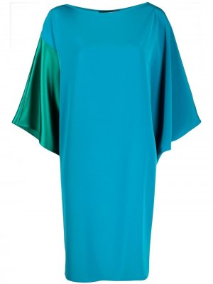 Драпированное платье в стиле колор-блок Gianluca Capannolo. Цвет: синий