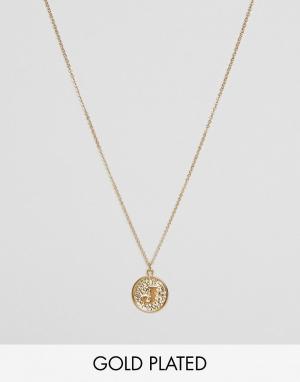 Ожерелье с инициалом J на подвеске Ottoman Hands. Цвет: золотой