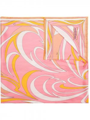 Шелковый платок с принтом Nuages Emilio Pucci. Цвет: розовый
